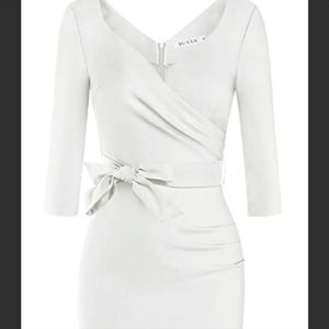 Vintage 50's Style Cocktail Dress Pinup White Bridal Small